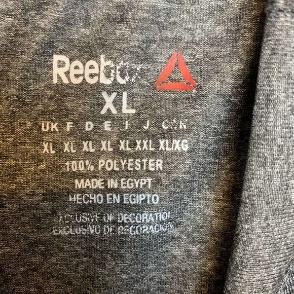 Reebok Tee Shirt Dri Fit Solid Gray Short Sleeve Crew Neck 100% Polyester XL - Picture 5 of 9